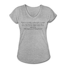 Load image into Gallery viewer, Relations, Women&#39;s Tri-Blend V-Neck T-Shirt - heather gray
