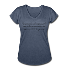 Load image into Gallery viewer, Relations, Women&#39;s Tri-Blend V-Neck T-Shirt - navy heather
