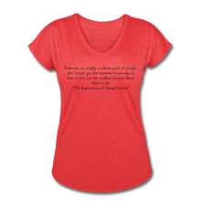 Load image into Gallery viewer, Relations, Women&#39;s Tri-Blend V-Neck T-Shirt - heather red
