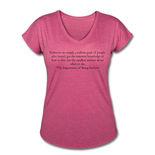 Load image into Gallery viewer, Relations, Women&#39;s Tri-Blend V-Neck T-Shirt - heather raspberry
