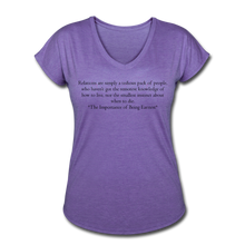Load image into Gallery viewer, Relations, Women&#39;s Tri-Blend V-Neck T-Shirt - purple heather
