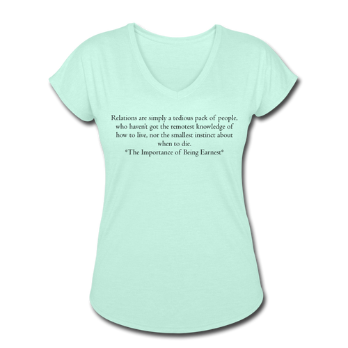 Relations, Women's Tri-Blend V-Neck T-Shirt - mint
