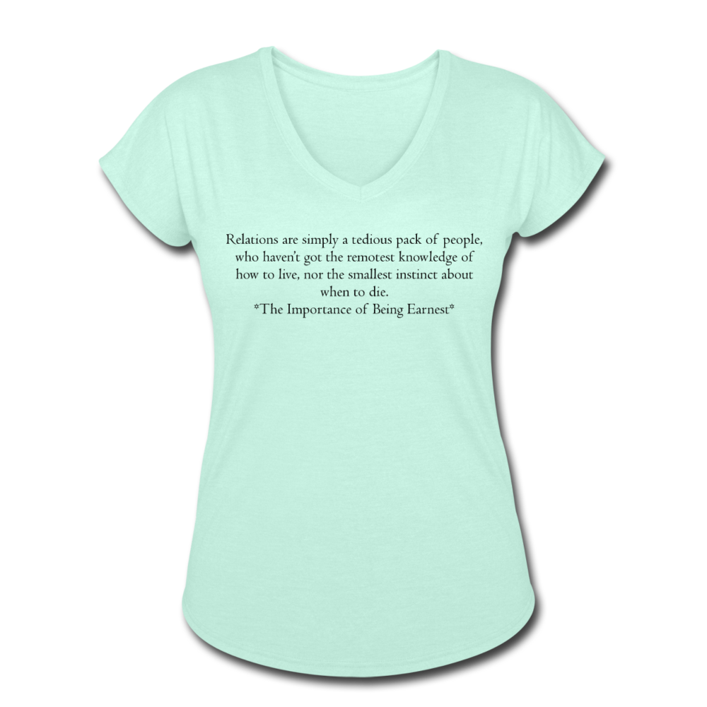 Relations, Women's Tri-Blend V-Neck T-Shirt - mint