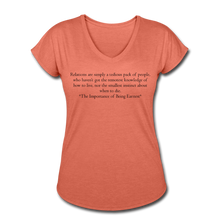 Load image into Gallery viewer, Relations, Women&#39;s Tri-Blend V-Neck T-Shirt - heather bronze
