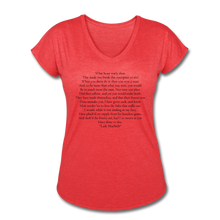 Load image into Gallery viewer, Lady Mac, Women&#39;s Tri-Blend V-Neck T-Shirt - heather red
