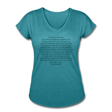 Load image into Gallery viewer, Lady Mac, Women&#39;s Tri-Blend V-Neck T-Shirt - heather turquoise
