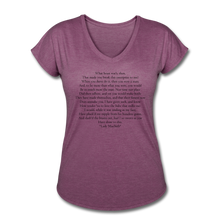 Load image into Gallery viewer, Lady Mac, Women&#39;s Tri-Blend V-Neck T-Shirt - heather plum
