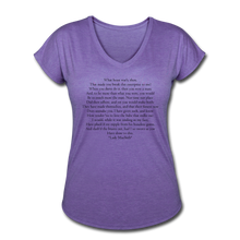 Load image into Gallery viewer, Lady Mac, Women&#39;s Tri-Blend V-Neck T-Shirt - purple heather
