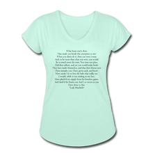 Load image into Gallery viewer, Lady Mac, Women&#39;s Tri-Blend V-Neck T-Shirt - mint
