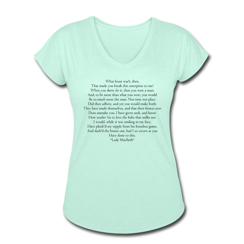 Lady Mac, Women's Tri-Blend V-Neck T-Shirt - mint