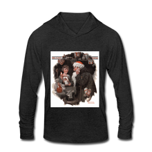 Load image into Gallery viewer, Playing Santa, Unisex Tri-Blend Hoodie Shirt - heather black

