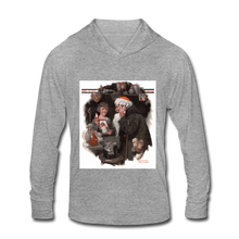 Load image into Gallery viewer, Playing Santa, Unisex Tri-Blend Hoodie Shirt - heather gray
