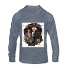 Load image into Gallery viewer, Playing Santa, Unisex Tri-Blend Hoodie Shirt - heather blue
