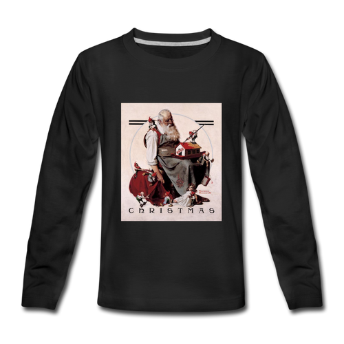 Santa and His Elves, Kids' Premium Long Sleeve T-Shirt - black