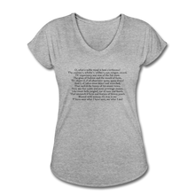 Load image into Gallery viewer, Ophelia&#39;s Madness, Women&#39;s Tri-Blend V-Neck T-Shirt - heather gray
