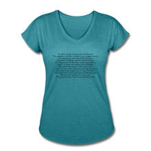 Load image into Gallery viewer, Ophelia&#39;s Madness, Women&#39;s Tri-Blend V-Neck T-Shirt - heather turquoise
