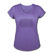 Load image into Gallery viewer, Ophelia&#39;s Madness, Women&#39;s Tri-Blend V-Neck T-Shirt - purple heather
