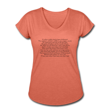 Load image into Gallery viewer, Ophelia&#39;s Madness, Women&#39;s Tri-Blend V-Neck T-Shirt - heather bronze
