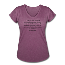 Load image into Gallery viewer, Rational Women, Women&#39;s Tri-Blend V-Neck T-Shirt - heather plum
