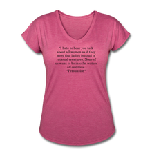 Load image into Gallery viewer, Rational Women, Women&#39;s Tri-Blend V-Neck T-Shirt - heather raspberry
