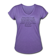 Load image into Gallery viewer, Rational Women, Women&#39;s Tri-Blend V-Neck T-Shirt - purple heather
