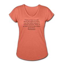 Load image into Gallery viewer, Rational Women, Women&#39;s Tri-Blend V-Neck T-Shirt - heather bronze
