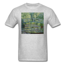Load image into Gallery viewer, Water Lilies and Japanese Bridge, Unisex Classic T-Shirt - heather gray
