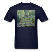 Load image into Gallery viewer, Water Lilies and Japanese Bridge, Unisex Classic T-Shirt - navy
