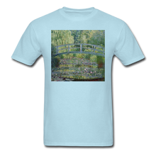 Load image into Gallery viewer, Water Lilies and Japanese Bridge, Unisex Classic T-Shirt - powder blue
