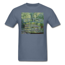 Load image into Gallery viewer, Water Lilies and Japanese Bridge, Unisex Classic T-Shirt - denim

