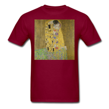 Load image into Gallery viewer, Klimt&#39;s The Kiss, Unisex Classic T-Shirt - burgundy
