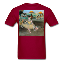 Load image into Gallery viewer, Dancer Bowing with Bouquet, Unisex Classic T-Shirt - dark red
