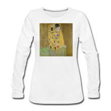 Load image into Gallery viewer, Klimt&#39;s The Kiss, Women&#39;s Premium Long Sleeve T-Shirt - white
