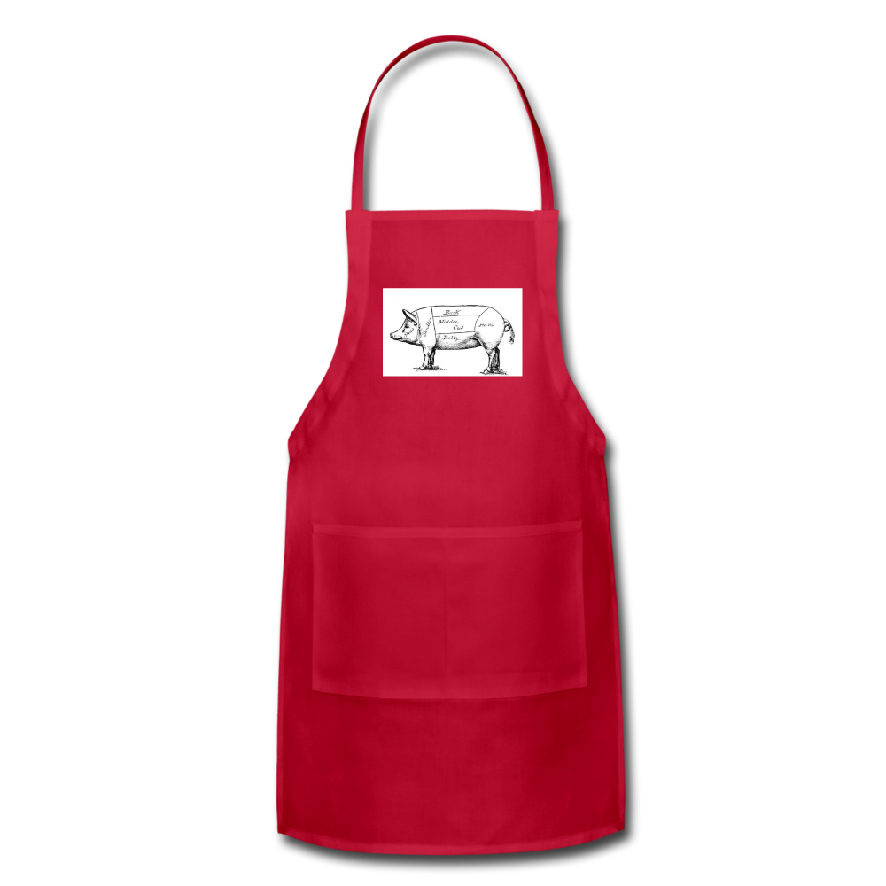 Pie Meat Map, Adjustable Apron - red