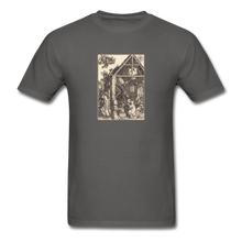 Load image into Gallery viewer, Christmas Woodcut Nativity, Unisex T-Shirt - charcoal

