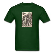 Load image into Gallery viewer, Christmas Woodcut Nativity, Unisex T-Shirt - forest green
