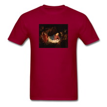 Load image into Gallery viewer, Adoration of the Shepherds, Unisex T-Shirt - dark red
