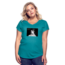 Load image into Gallery viewer, Women&#39;s Tri-Blend V-Neck T-Shirt - heather turquoise
