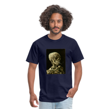 Load image into Gallery viewer, Van Gogh Against Smoking, Unisex Classic T-Shirt - navy
