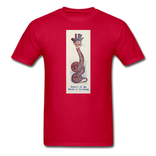 Load image into Gallery viewer, Snake in a Top Hat, Hanes Adult Tagless T-Shirt - red
