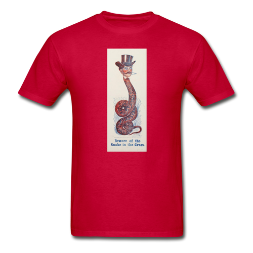 Snake in a Top Hat, Hanes Adult Tagless T-Shirt - red