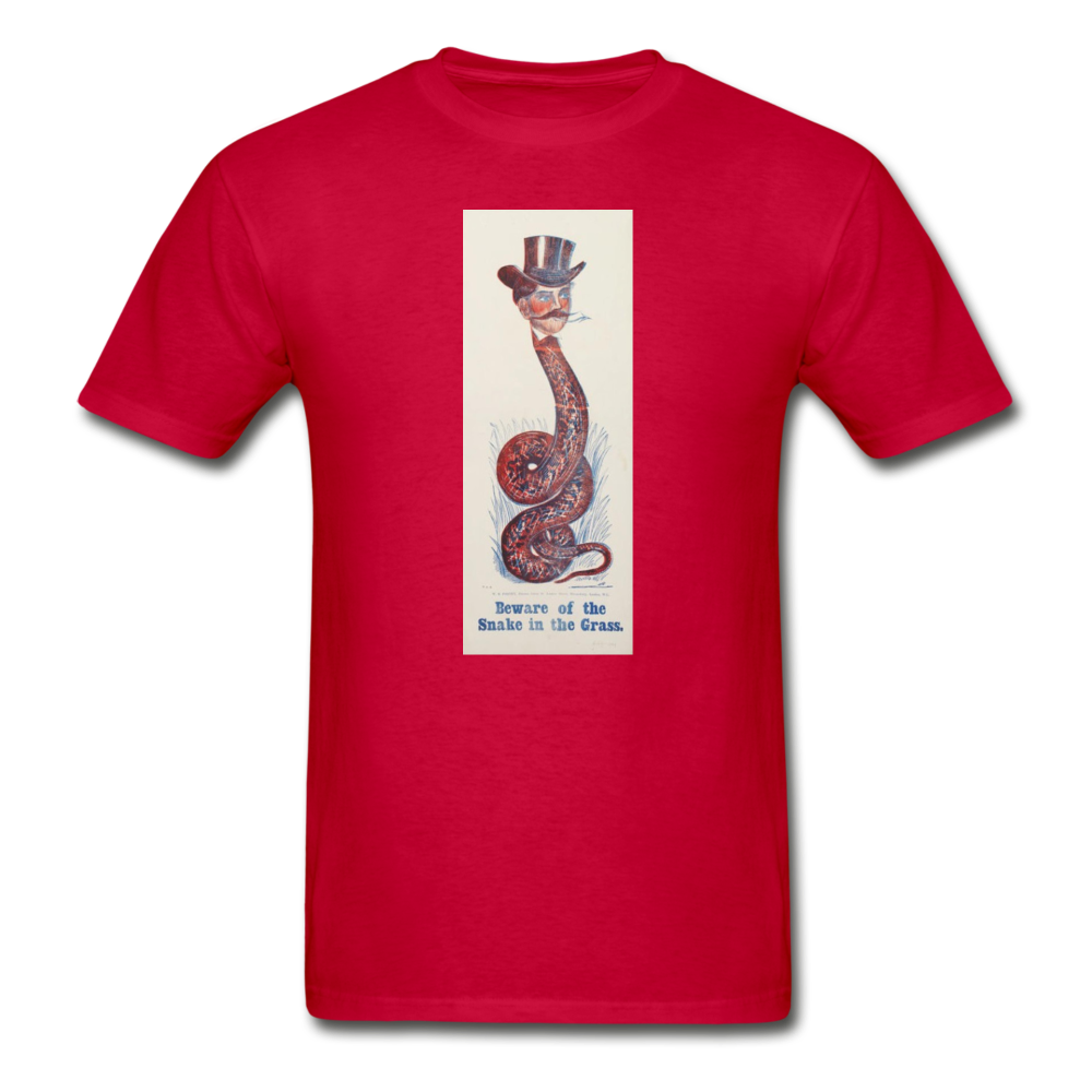 Snake in a Top Hat, Hanes Adult Tagless T-Shirt - red