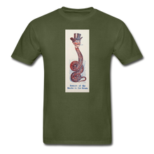 Load image into Gallery viewer, Snake in a Top Hat, Hanes Adult Tagless T-Shirt - military green
