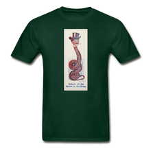Load image into Gallery viewer, Snake in a Top Hat, Hanes Adult Tagless T-Shirt - forest green
