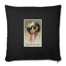 Load image into Gallery viewer, Vintage Valentine Throw Pillow Cover 18” x 18” - black
