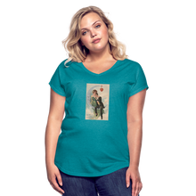 Load image into Gallery viewer, Edwardian Valentine Women&#39;s Tri-Blend V-Neck T-Shirt - heather turquoise
