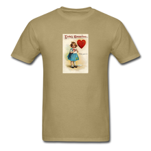 Load image into Gallery viewer, Cute Vintage Valentine, Unisex Classic T-Shirt - khaki
