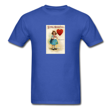 Load image into Gallery viewer, Cute Vintage Valentine, Unisex Classic T-Shirt - royal blue
