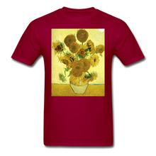 Load image into Gallery viewer, Sunflowers - Unisex Classic T-Shirt - dark red
