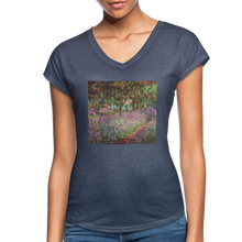 Load image into Gallery viewer, Spring Garden - Women&#39;s Tri-Blend V-Neck T-Shirt - navy heather
